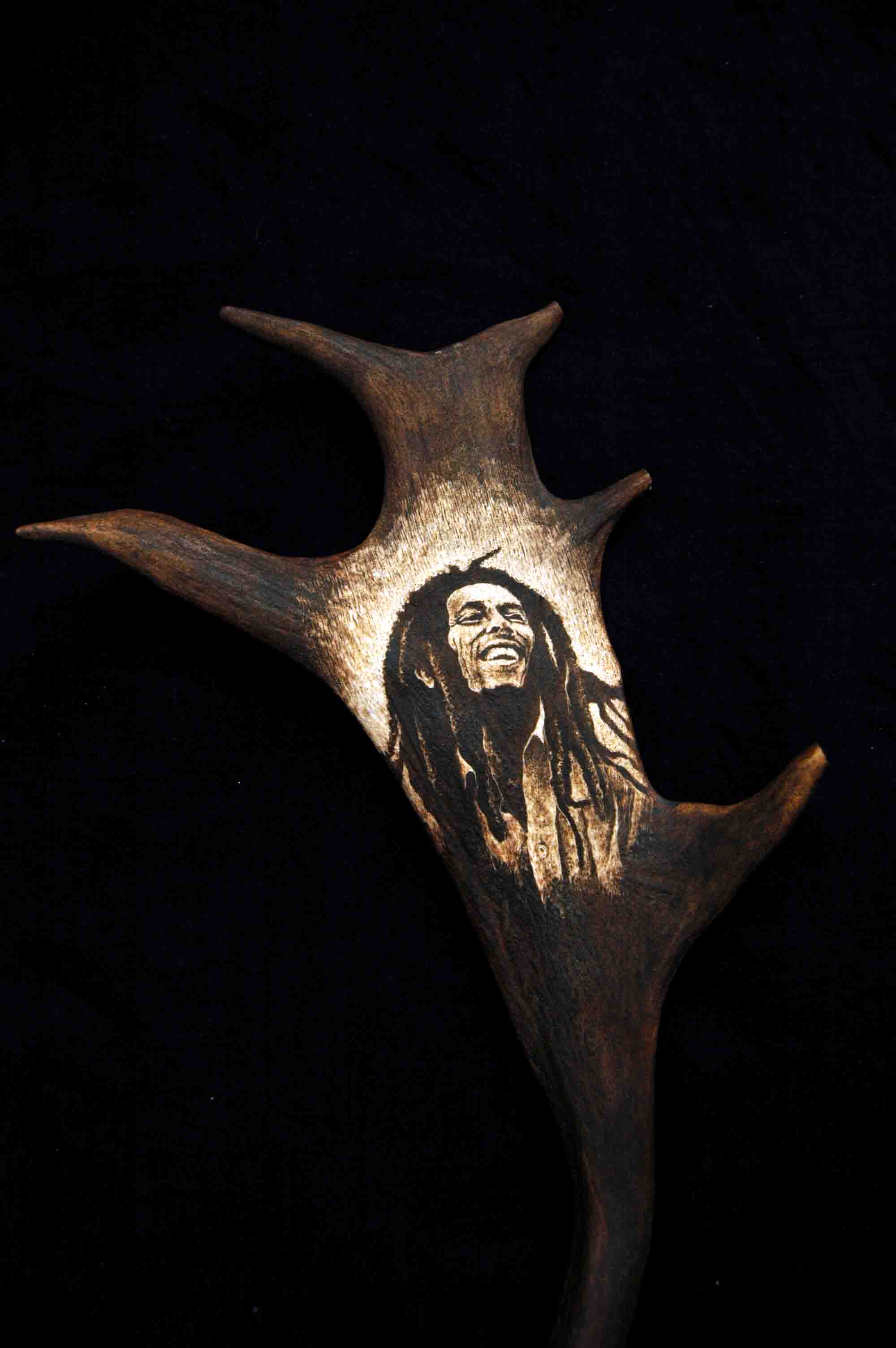 Bob Marley Antler Carving