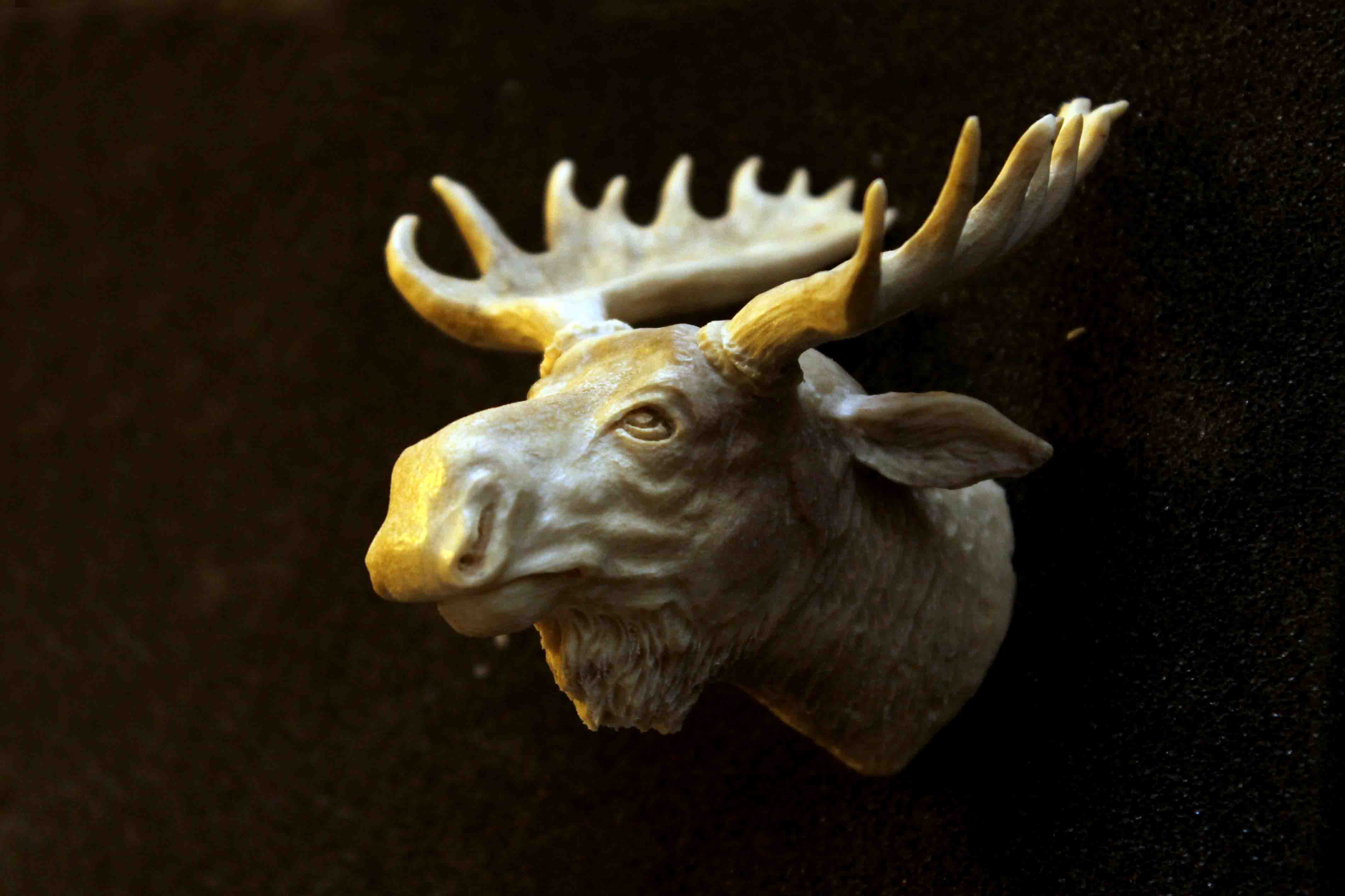 Moose Head Antler Sculpture